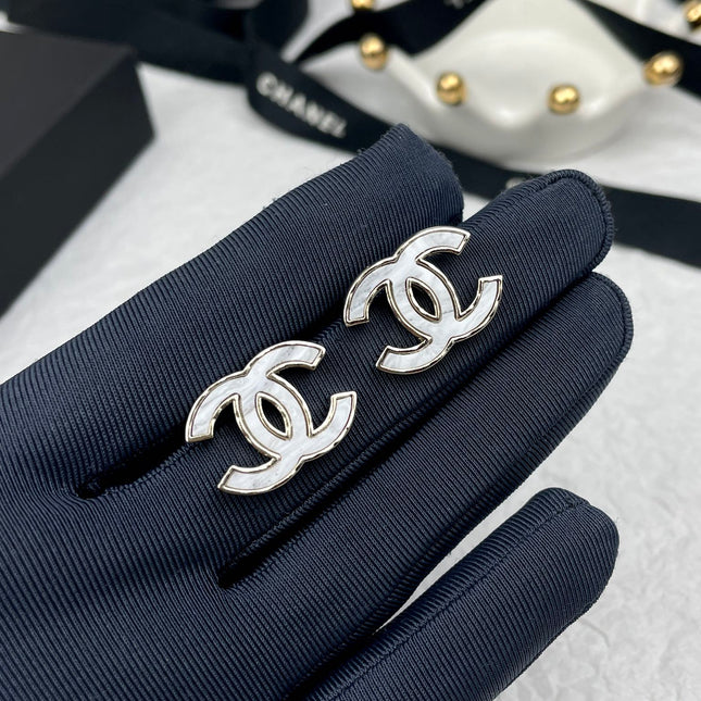 CC SILVER MARBLE EARRINGS