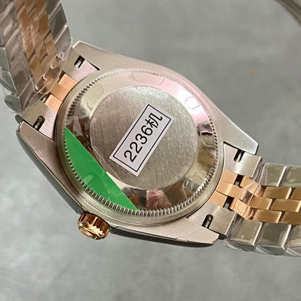 DATEJUST 31MM PINK GOLD STEEL CHOCOLATE DIAL