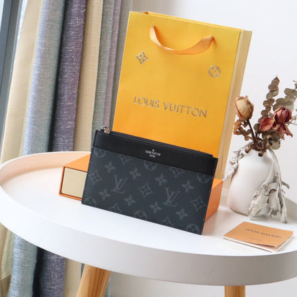 LV SLIM PURSE BLUE MONOGRAM CANVAS 20CM