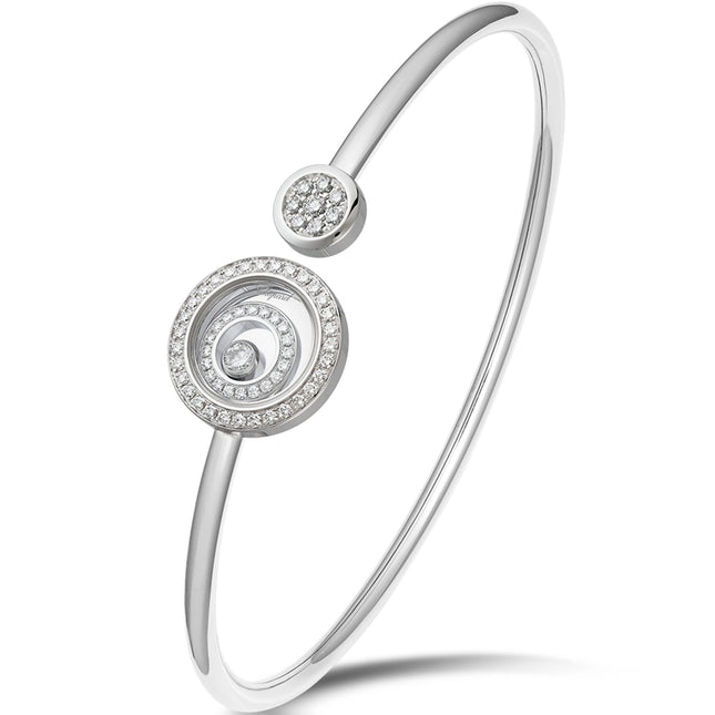 HAPPY SPIRIT BANGLE SILVER DIAMOND BRACELET