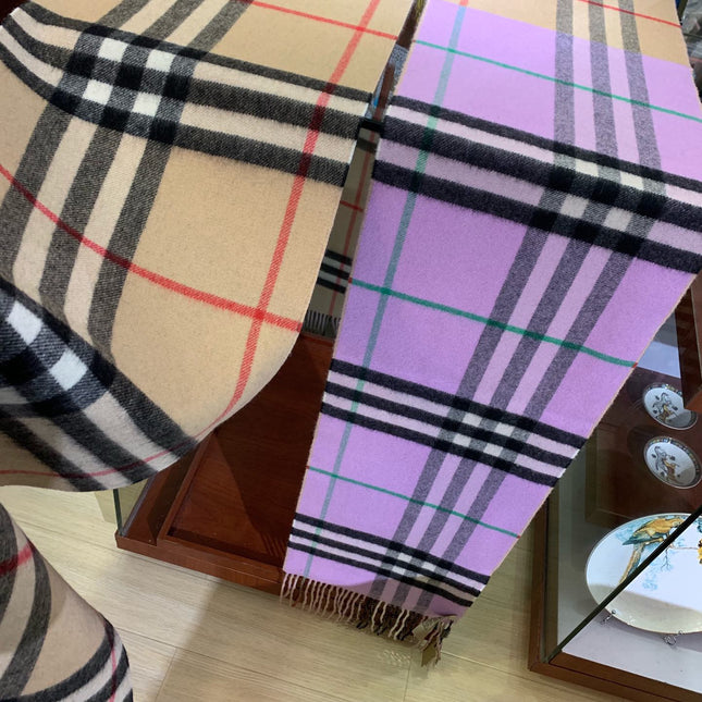 LONG SCARF 250 CM IN LIGHT PINK AND BEIGE CASHMERE 410471