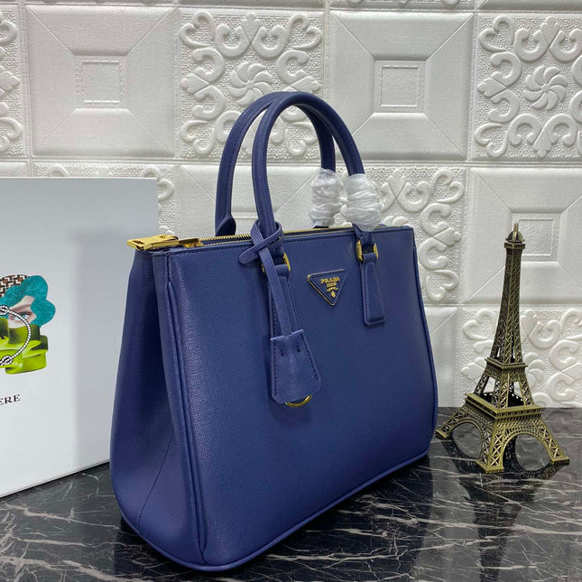 PRA GALLERIA 32 BAG IN NAVY BLUE SAFFIANO LEATHER