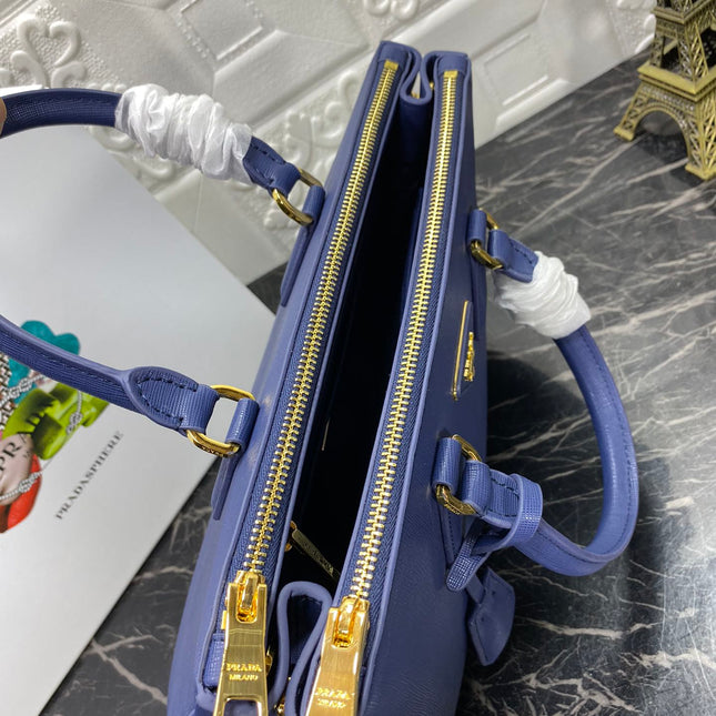 PRA GALLERIA 32 BAG IN NAVY BLUE SAFFIANO LEATHER