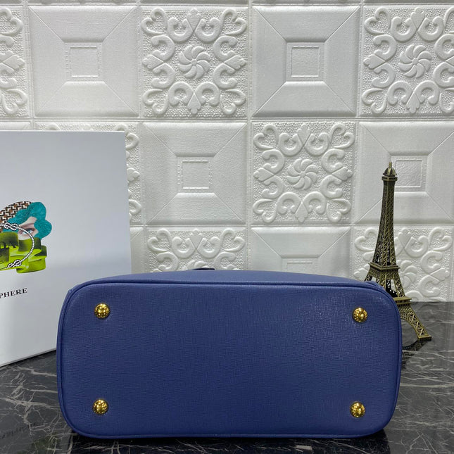 PRA GALLERIA 32 BAG IN NAVY BLUE SAFFIANO LEATHER