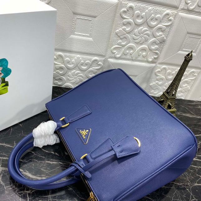 PRA GALLERIA 32 BAG IN NAVY BLUE SAFFIANO LEATHER