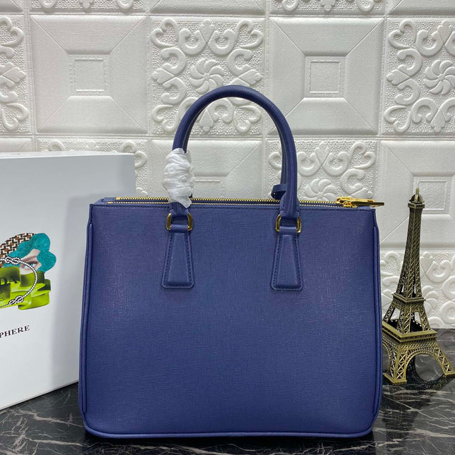 PRA GALLERIA 32 BAG IN NAVY BLUE SAFFIANO LEATHER