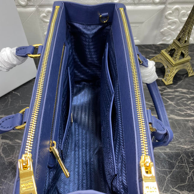 PRA GALLERIA 32 BAG IN NAVY BLUE SAFFIANO LEATHER
