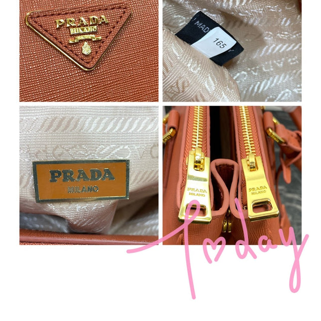 PRA GALLERIA 32 BAG IN BRONZE ORANGE SAFFIANO LEATHER