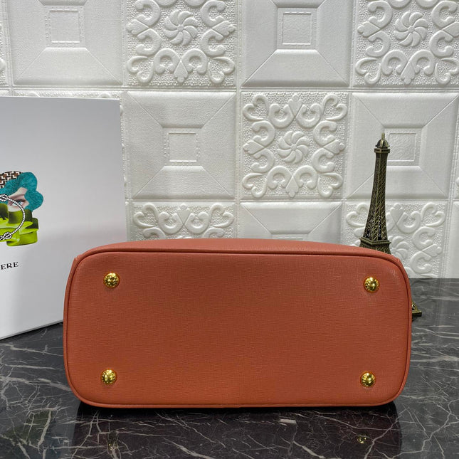 PRA GALLERIA 32 BAG IN BRONZE ORANGE SAFFIANO LEATHER