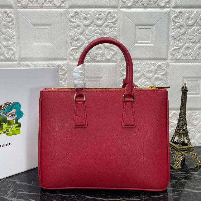 PRA GALLERIA 32 BAG IN CHERRY RED SAFFIANO LEATHER