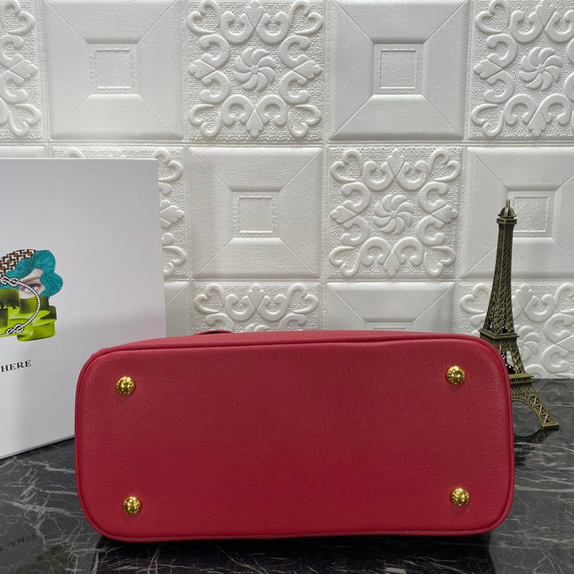 PRA GALLERIA 32 BAG IN CHERRY RED SAFFIANO LEATHER