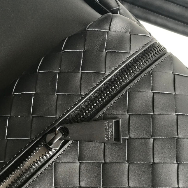 SMALL INTRECCIATO 41 BACKPACK IN BLACK CALFSKIN