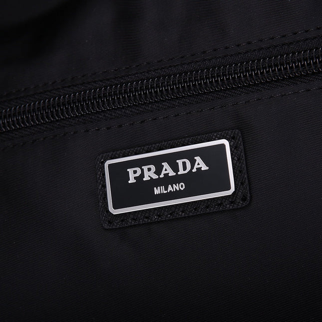 PRA BACKPACK 39 IN BLACK RE-NYLON AND SAFFIANO LEATHER