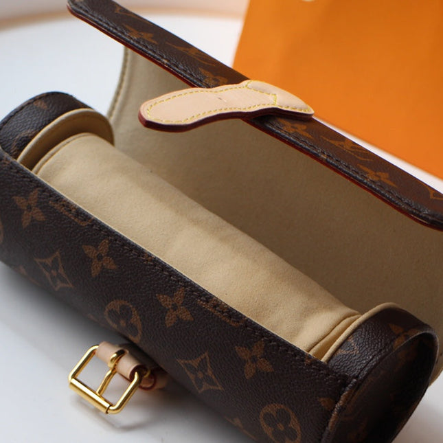 LV 25S ASTUCCIO PER 3 OROLOGI 20 IN BROWN MONOGRAM CALFSKIN