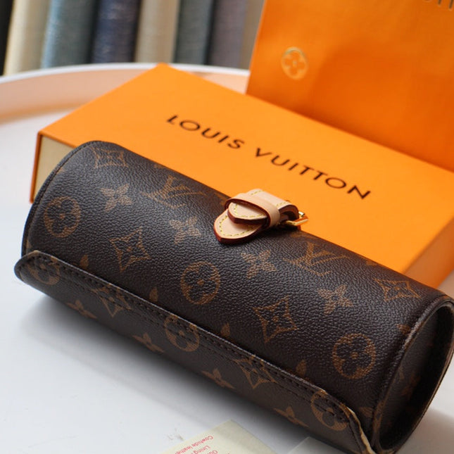 LV 25S ASTUCCIO PER 3 OROLOGI 20 IN BROWN MONOGRAM CALFSKIN