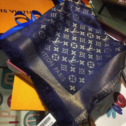 LV SCARF 140 CM IN WOOL MIX SILK 693008