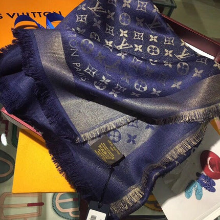 LV SCARF 140 CM IN WOOL MIX SILK 693008