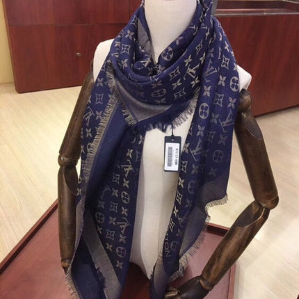 LV SCARF 140 CM IN WOOL MIX SILK 693008