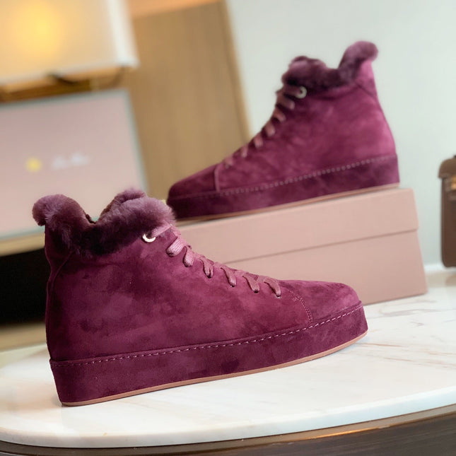 LP WINTER NUAGES HIGH SNEAKERS MULBERRY LAMBSKIN