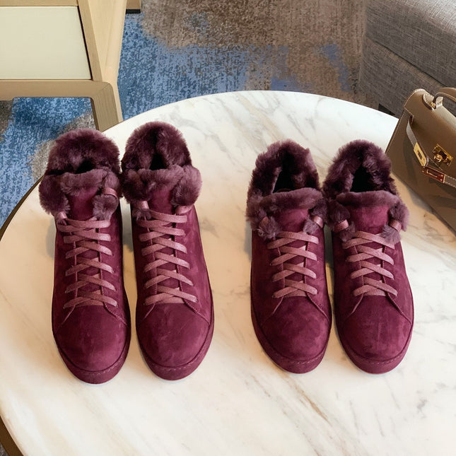 LP WINTER NUAGES HIGH SNEAKERS MULBERRY LAMBSKIN