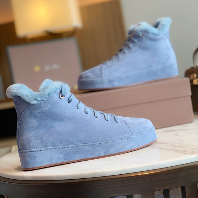 LP WINTER NUAGES HIGH SNEAKERS SAPPHIRE LAMBSKIN