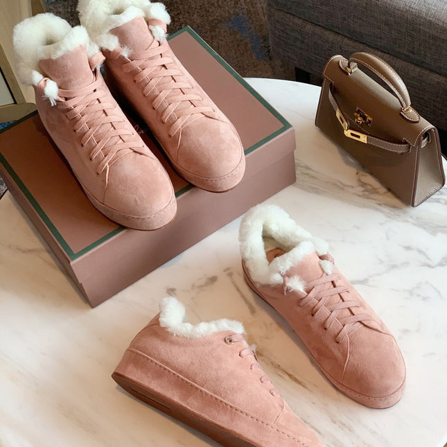 LP WINTER NUAGES HIGH SNEAKERS LIGHT PINK LAMBSKIN