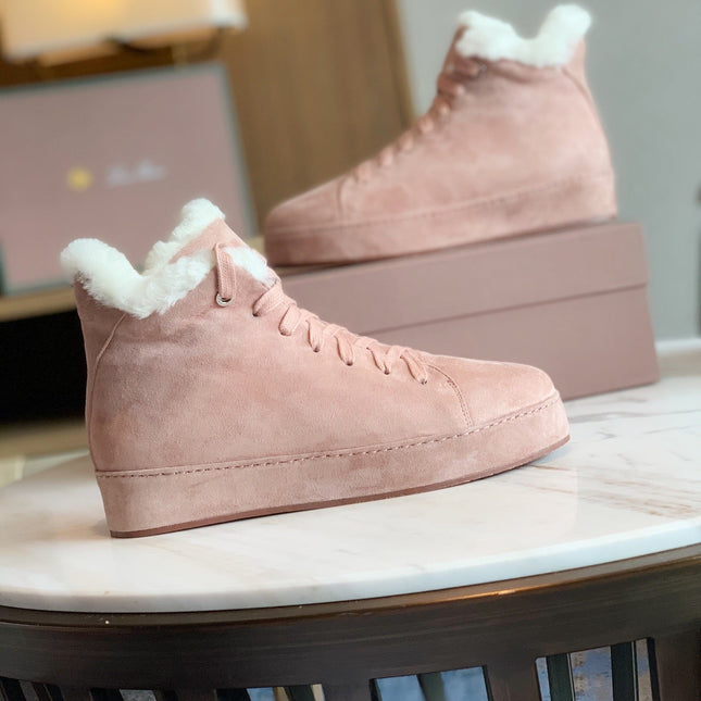 LP WINTER NUAGES HIGH SNEAKERS LIGHT PINK LAMBSKIN