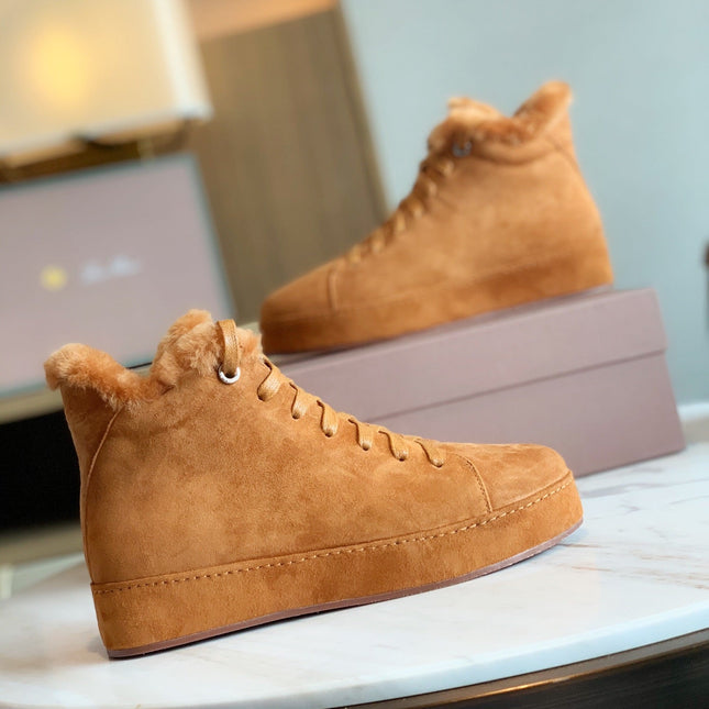 LP WINTER NUAGES HIGH SNEAKERS CARAMEL LAMBSKIN