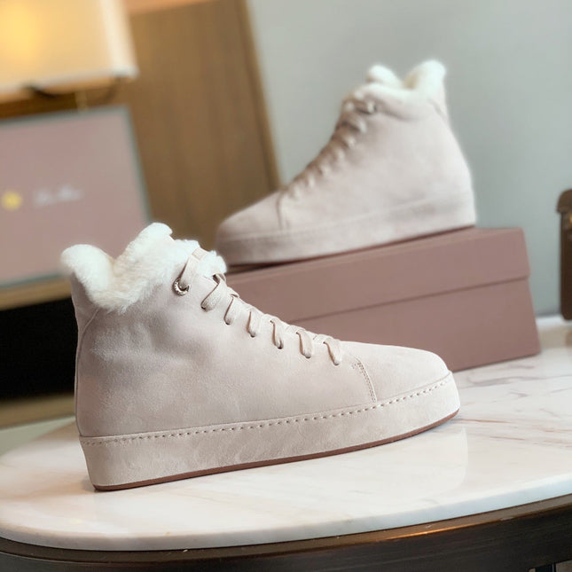 LP WINTER NUAGES HIGH SNEAKERS CREAMY WHITE LAMBSKIN