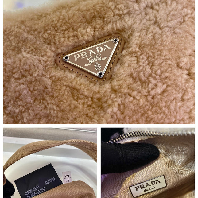 HOBO BAG 23 IN BEIGE SHEARLING