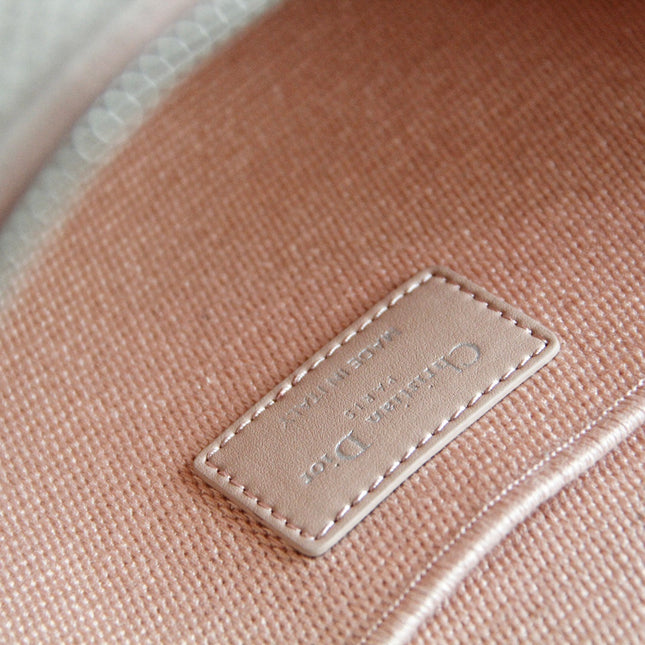 VANITY CROSSBODY CASE IN PEACH PINK MONOGRAM OBLIQUE JACQUARD