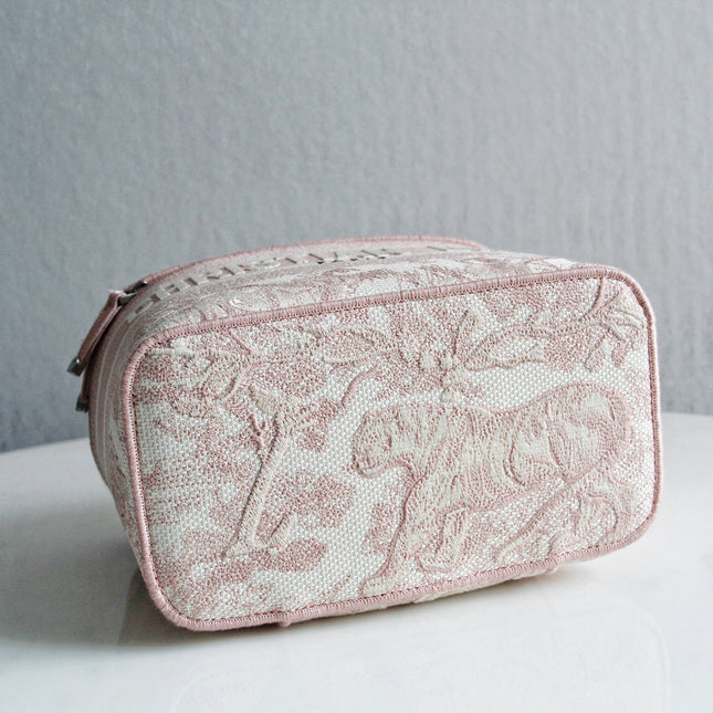 VANITY CROSSBODY CASE IN PEACH PINK MONOGRAM OBLIQUE JACQUARD