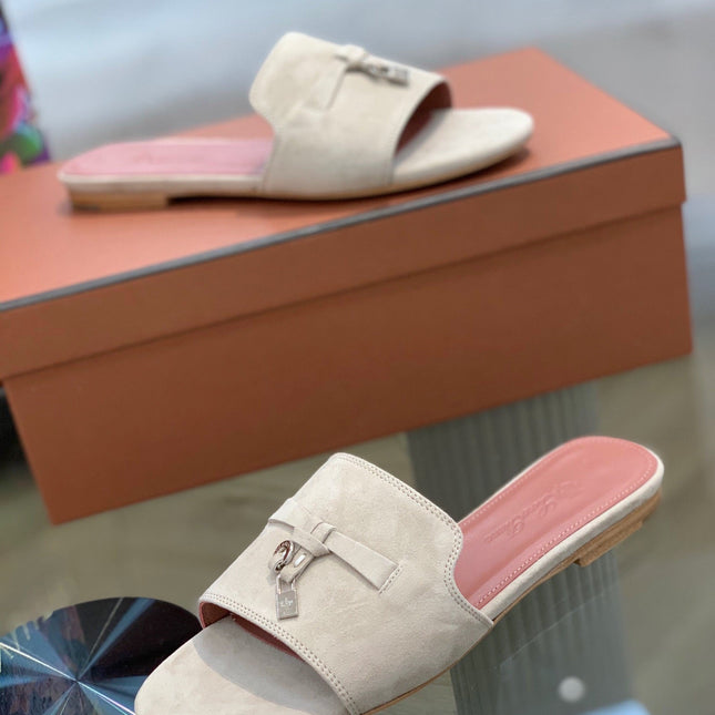 LP SUMMER CHARMS SANDALS LIGHT GRAY AND PINK SUEDE