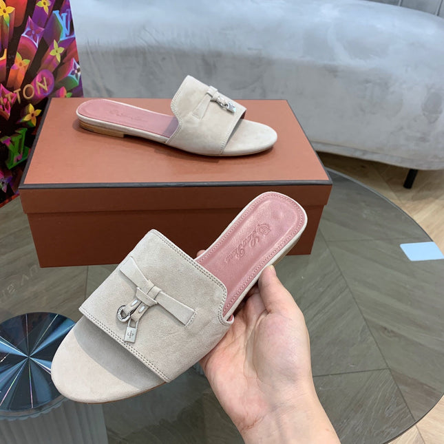 LP SUMMER CHARMS SANDALS LIGHT GRAY AND PINK SUEDE