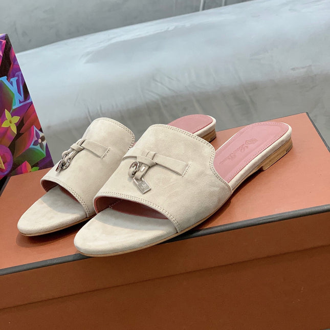 LP SUMMER CHARMS SANDALS LIGHT GRAY AND PINK SUEDE