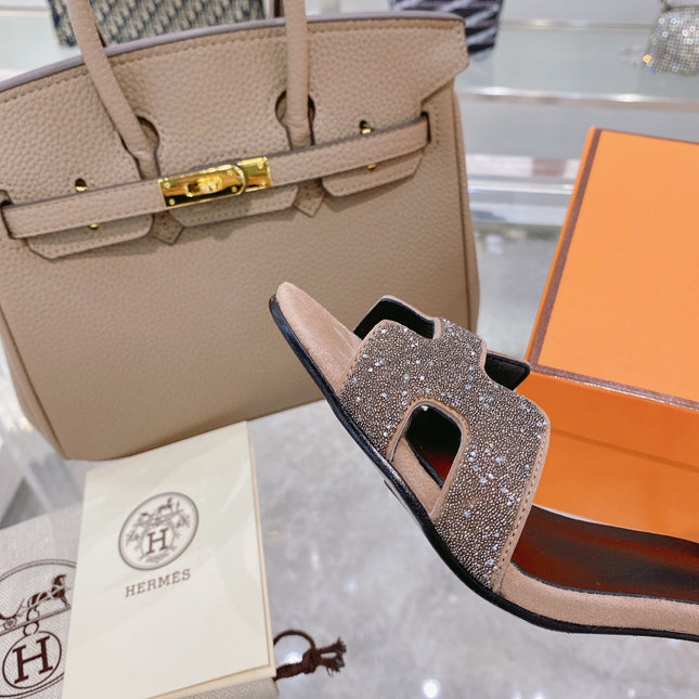 PREMIERE 70 SANDAL IN LIGHT BROWN SUEDE WITH CRYSTALS