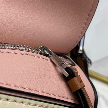 LOE MINI 18 PUZZLE BAG IN LIGHT PINK MIX YELLOW CALFSKIN