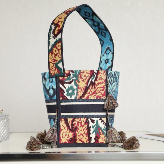 BUBBLE 25 BUCKET BAG IN MULTICOLOR CALFSKIN