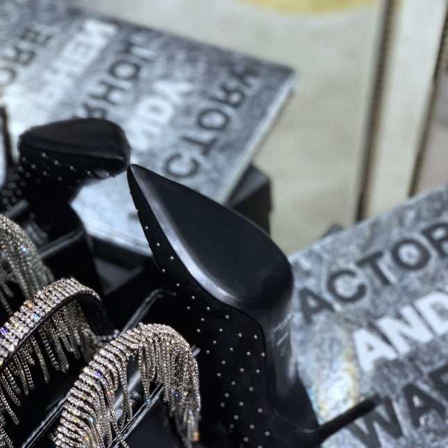 SL CHARLOTTE BEADED PUMPS BLACK SUEDE