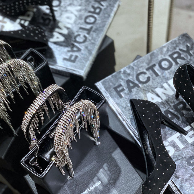 SL CHARLOTTE BEADED PUMPS BLACK SUEDE