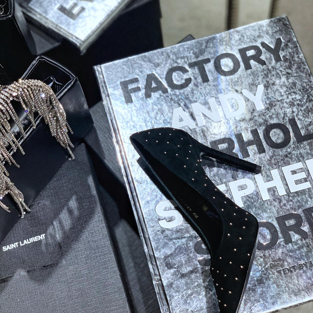 SL CHARLOTTE BEADED PUMPS BLACK SUEDE