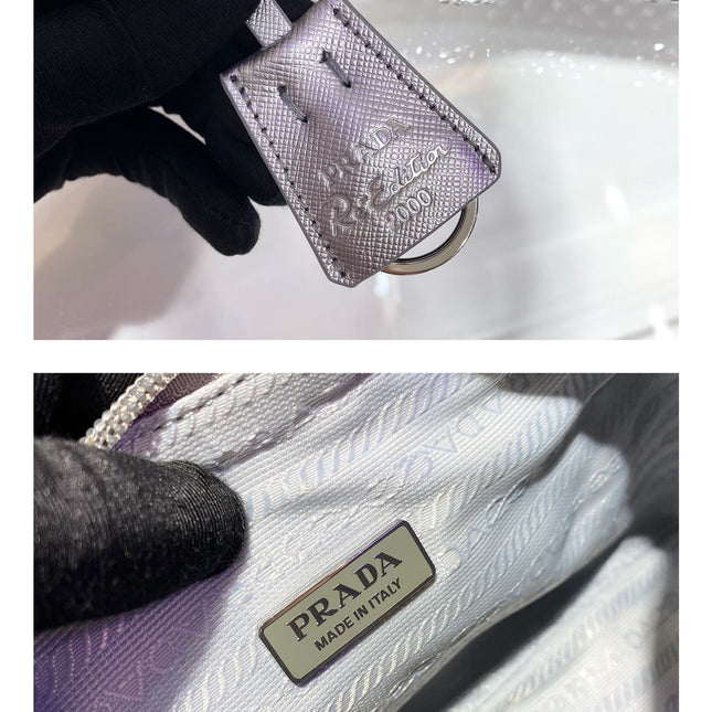 SPARKLING HOBO BAG 23 IN SILVER NYLON ATTACHED FULLY CRYSTALS