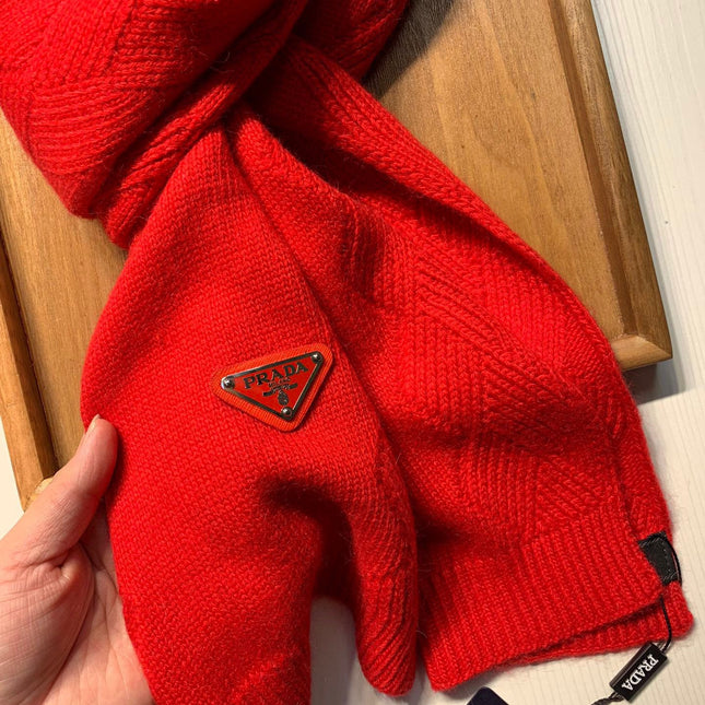 SET SCARF AND HAT IN CHERRY RED WOOL AND RABBIT FUR 416367