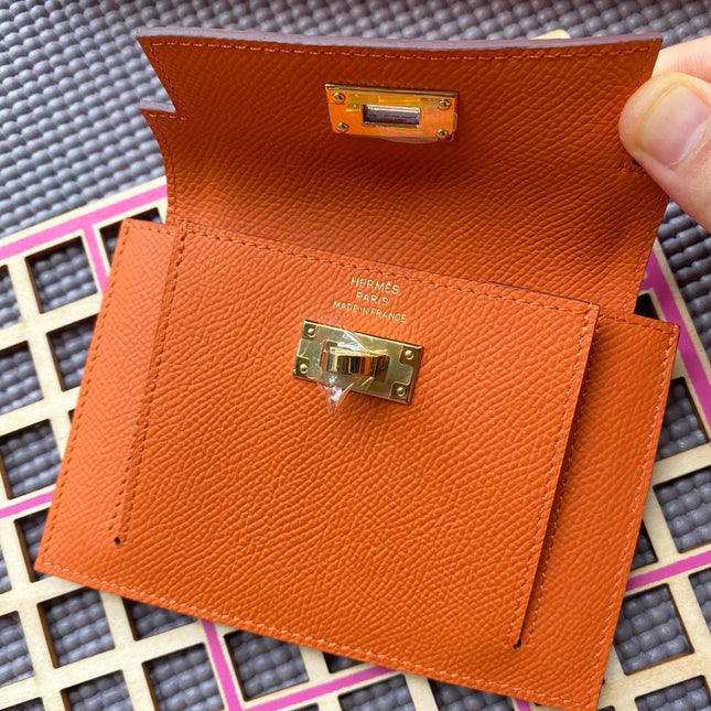 HM Kelly Pocket 13.5 Orange Epsom Ghw