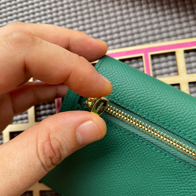 HM Kelly Pocket 13.5 Dark Green Epsom Ghw