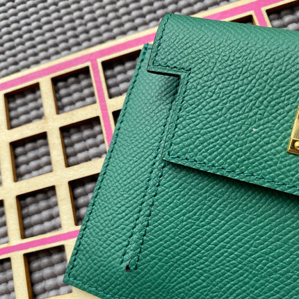 HM Kelly Pocket 13.5 Dark Green Epsom Ghw