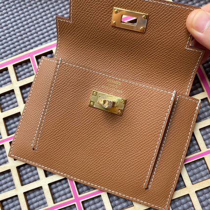 HM Kelly Pocket 13.5 Tan Epsom Ghw