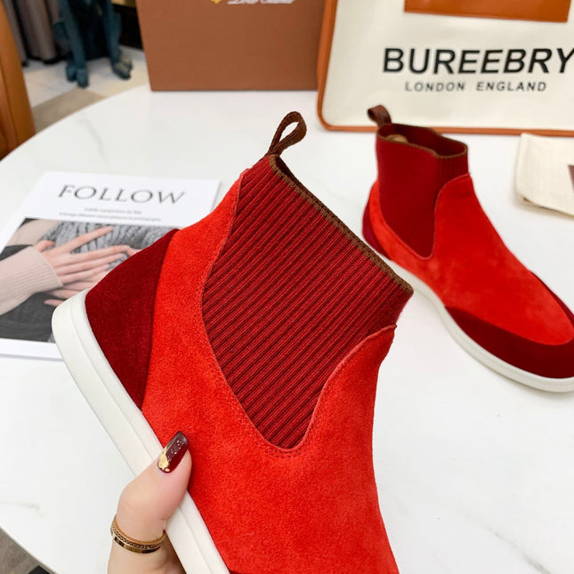 LP CHARMS ANKLE BOOTS RED ORANGE CASHMERE FABRIC