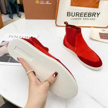 LP CHARMS ANKLE BOOTS RED ORANGE CASHMERE FABRIC