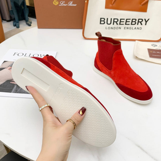 LP CHARMS ANKLE BOOTS RED ORANGE CASHMERE FABRIC